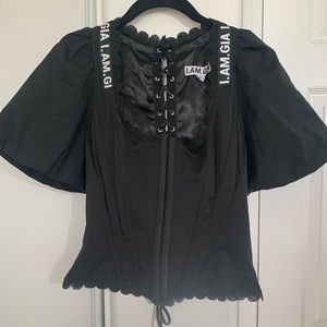 Iamgia Corset Top | Black | Medium | Puffy Sleeves